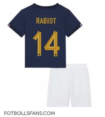 Frankrike Adrien Rabiot #14 Replika Hemmatröja Barn VM 2022 Kortärmad (+ Korta byxor)